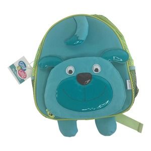 BK10 Whimsical Puppy Dog Backpack-Teal & Lime-Toddlers & Preschool NEW